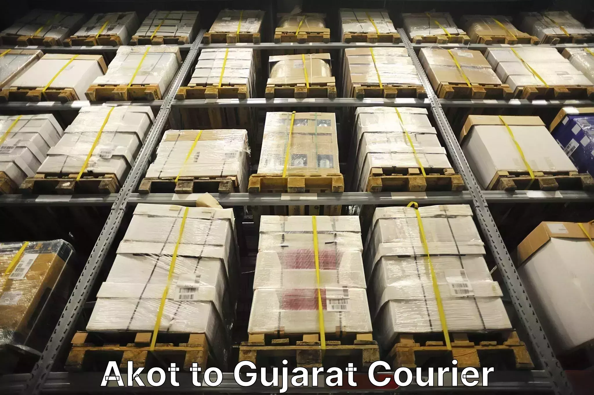 Household goods transport service Akot to Una Gir Somnath