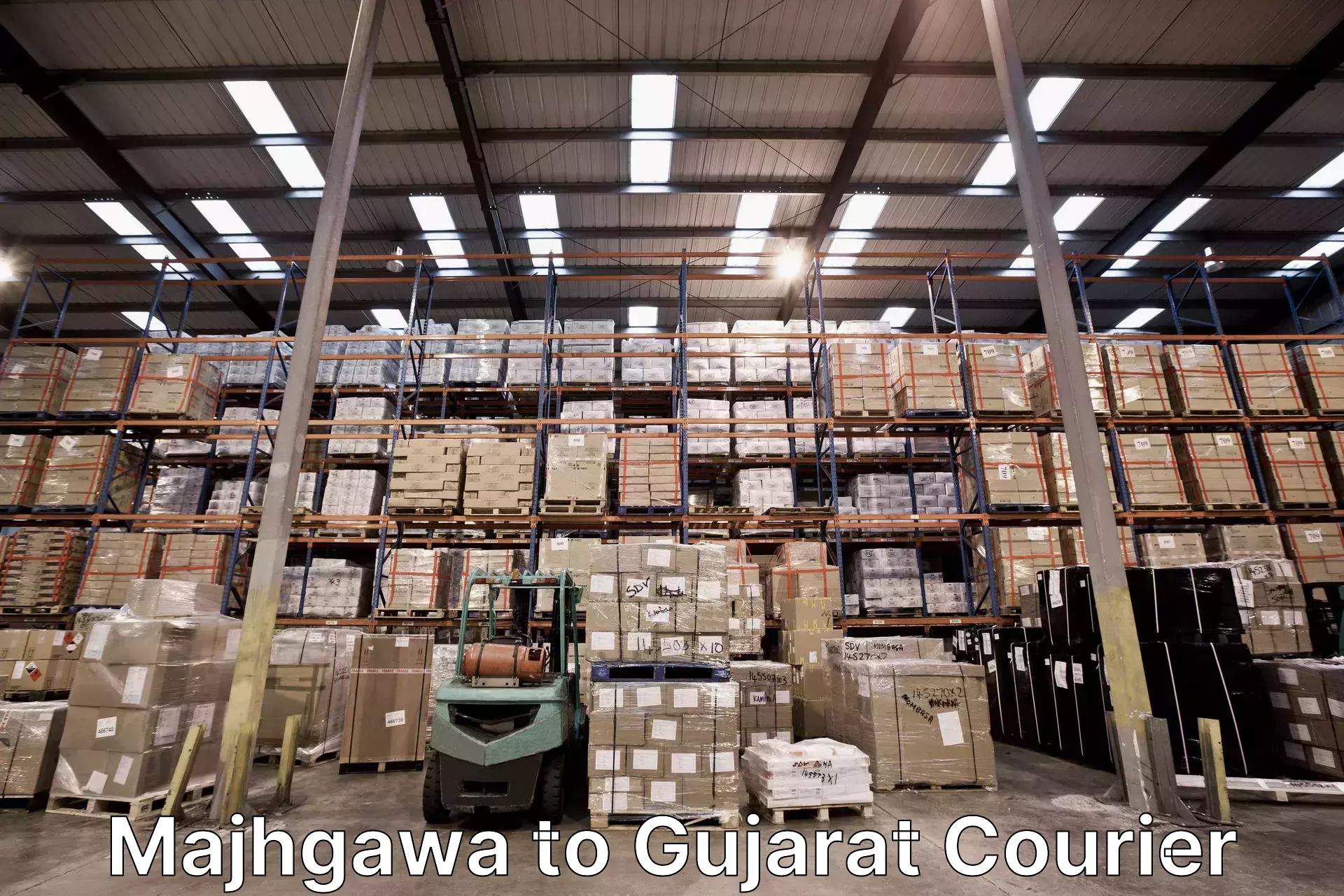 Baggage courier optimization Majhgawa to Kandla Port