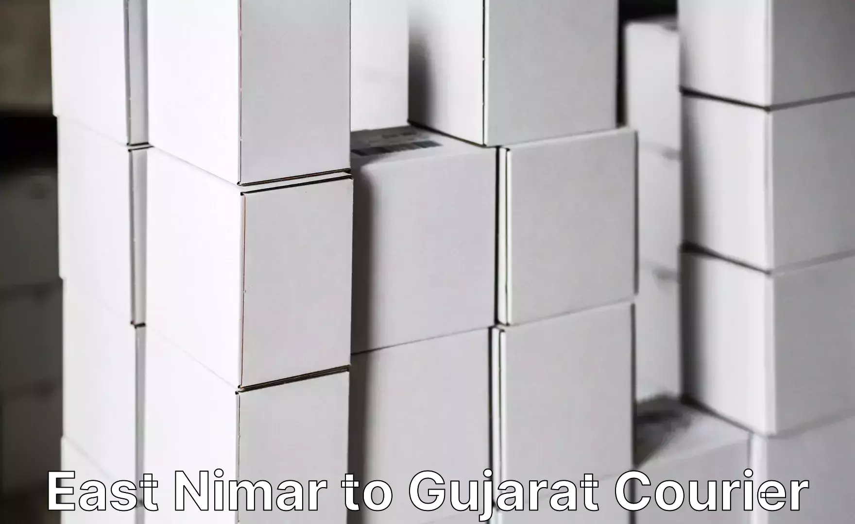 Round trip baggage courier East Nimar to Himatnagar