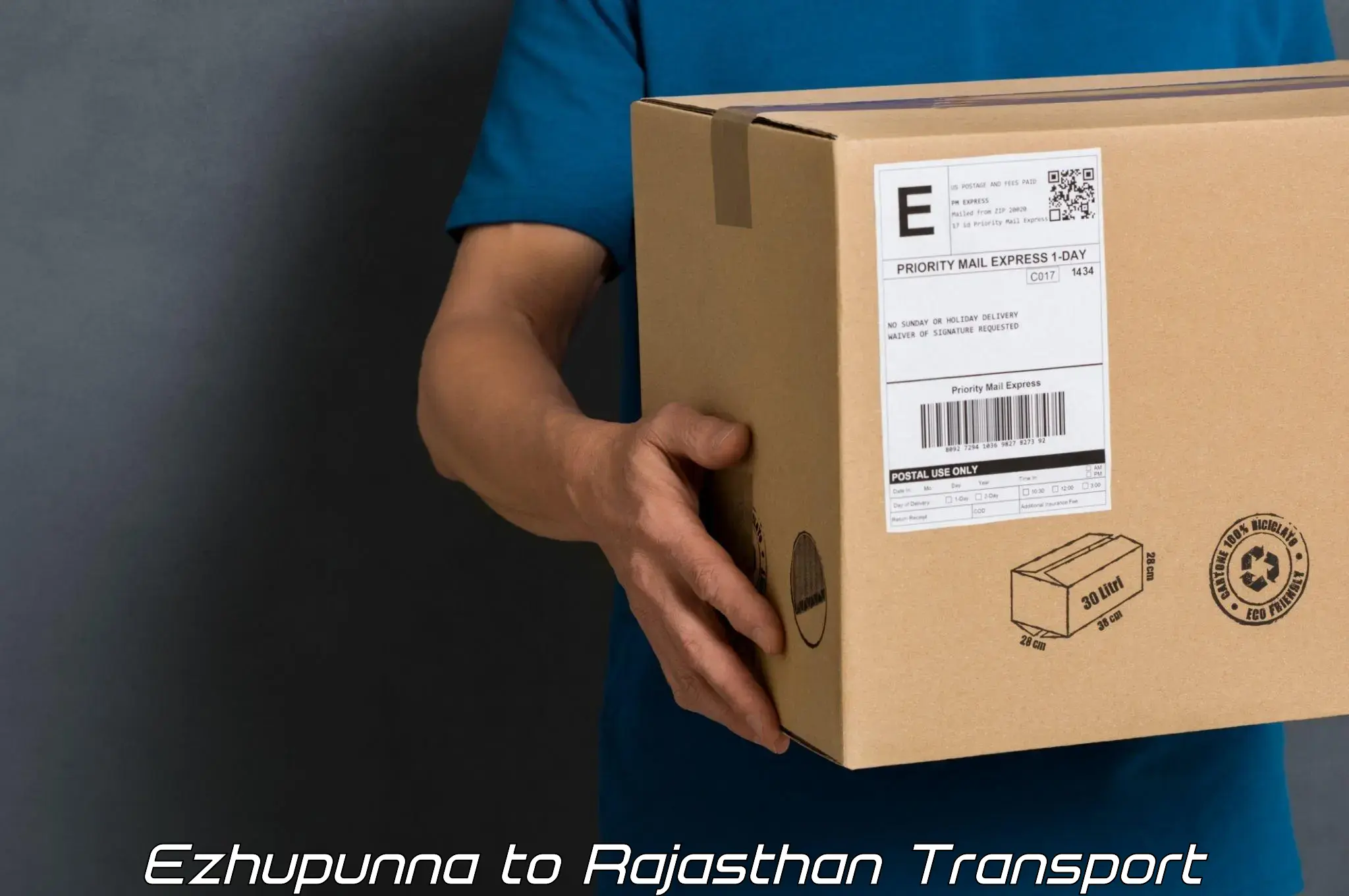 Logistics transportation services Ezhupunna to Udaipur